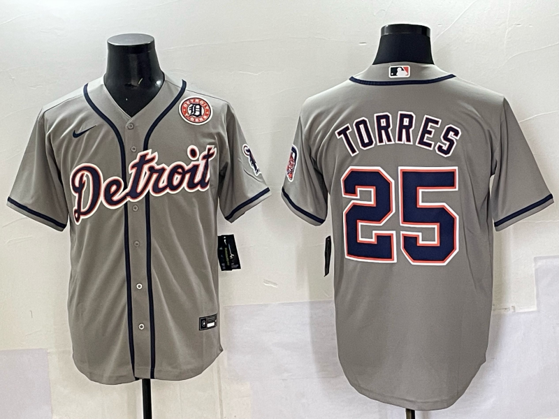 Men 2025 Detroit Tigers #25 Torres grey Game Nike MLB Jersey 008->chicago cubs->MLB Jersey